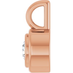 18K Rose Gold 3.5 mm Round Charm/Pendant Mounting – image 5