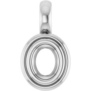 14K X1 White Gold 4.5x3.5 mm Oval Charm/Pendant Mounting – image 2