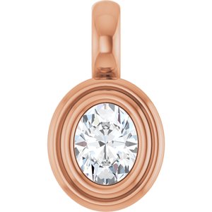 14K Rose Gold 4.5x3.5 mm Oval Charm/Pendant Mounting