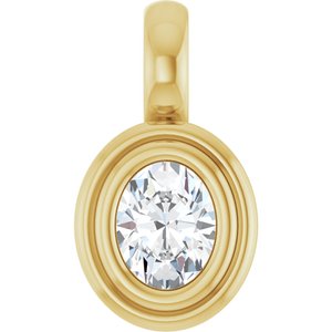 14K Yellow Gold 4.5x3.5 mm Oval Charm/Pendant Mounting