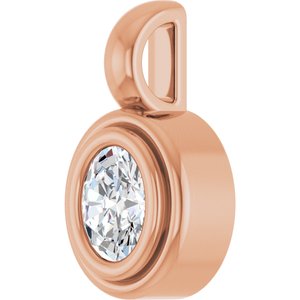 10K Rose Gold 4.5x3.5 mm Oval Charm/Pendant Mounting – image 3