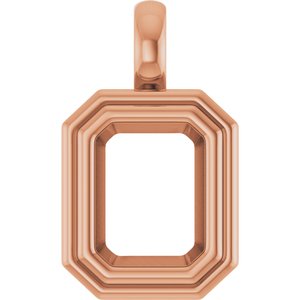 10K Rose Gold 8.5x6.5 mm Emerald Charm/Pendant Mounting – image 2