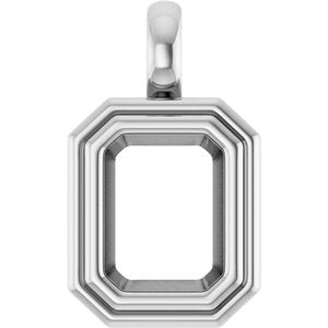 Sterling Silver 8.5x6.5 mm Emerald Charm/Pendant Mounting – image 2