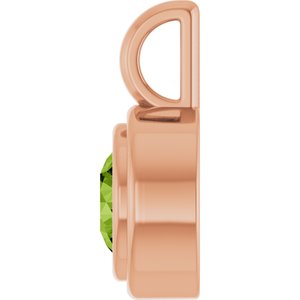 14K Rose Gold Natural Peridot Charm/Pendant – image 3