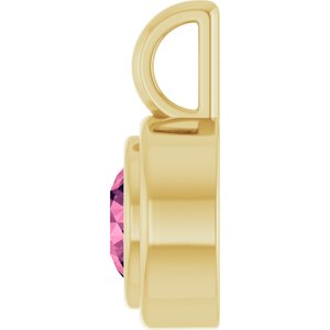 14K Yellow Gold Natural Pink Tourmaline Charm/Pendant – image 3