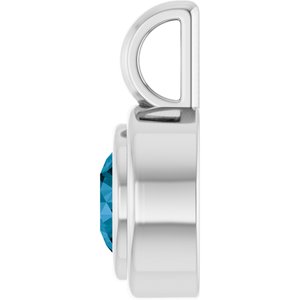 14K White Gold Natural London Blue Topaz Charm/Pendant – image 3