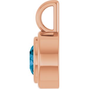 14K Rose Gold Natural London Blue Topaz Charm/Pendant – image 3