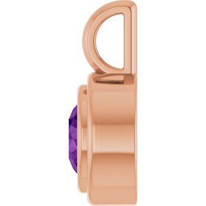 14K Rose Gold Natural Amethyst Charm/Pendant – image 3
