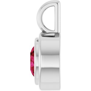 14K White Gold Lab-Grown Ruby Charm/Pendant – image 3