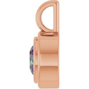 14K Rose Gold Lab-Grown Alexandrite Charm/Pendant – image 3