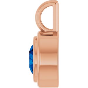14K Rose Gold Natural Blue Sapphire Charm/Pendant – image 3