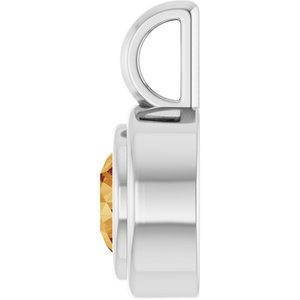 14K White Gold Natural Citrine Charm/Pendant – image 3