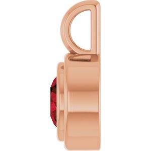 14K Rose Gold Natural Mozambique Garnet Charm/Pendant – image 3