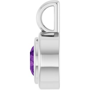 14K White Gold Natural Amethyst Charm/Pendant – image 3