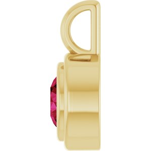 14K Yellow Gold Lab-Grown Ruby Charm/Pendant – image 3