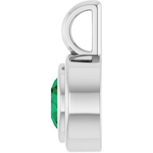 Sterling Silver Natural Emerald Charm/Pendant – image 3