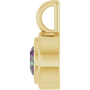 14K Yellow Gold Lab-Grown Alexandrite Charm/Pendant – image 3