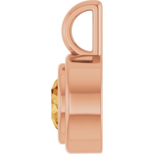 14K Rose Gold Natural Citrine Charm/Pendant – image 3