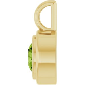 14K Yellow Gold Natural Peridot Charm/Pendant – image 3