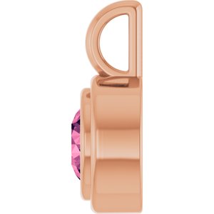 14K Rose Gold Natural Pink Tourmaline Charm/Pendant – image 3