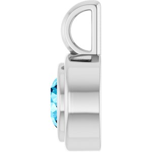 Sterling Silver Natural Aquamarine Charm/Pendant – image 3