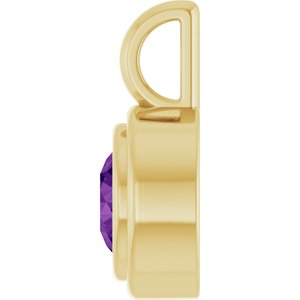 14K Yellow Gold Natural Amethyst Charm/Pendant – image 3