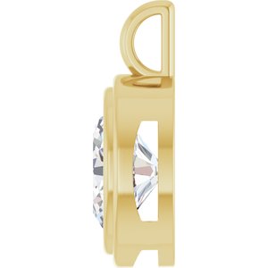 14K Yellow Gold 12x10 mm Oval Charm/Pendant Mounting – image 5