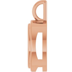 18K Rose Gold 12x10 mm Oval Charm/Pendant Mounting – image 6