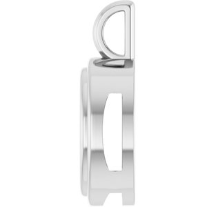 18K White Gold 12x10 mm Oval Charm/Pendant Mounting – image 6