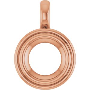 14K Rose Gold 8.8 mm Round Charm/Pendant Mounting – image 2