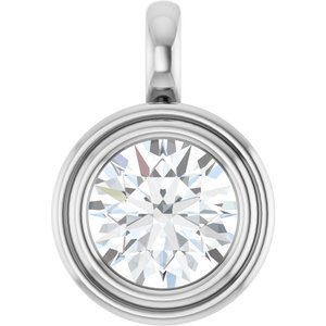 14K White Gold 8.8 mm Round Charm/Pendant Mounting