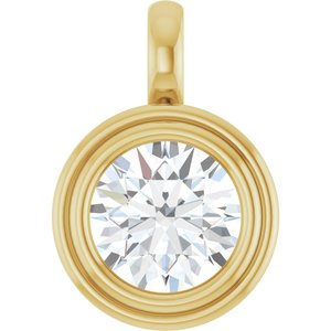 18K Yellow Gold 8.8 mm Round Charm/Pendant Mounting