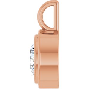 14K Rose Gold 7 mm Round Charm/Pendant Mounting – image 5