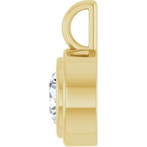 18K Yellow Gold 7 mm Round Charm/Pendant Mounting – image 5