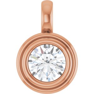 18K Rose Gold 6 mm Round Charm/Pendant Mounting