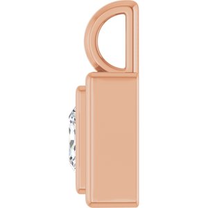 14K Rose Gold 5.5x5.5 mm Square Charm/Pendant Mounting – image 5