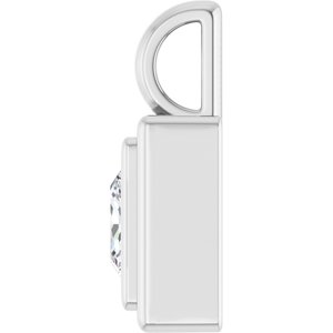 10K X1 White Gold 5.5x5.5 mm Square Charm/Pendant Mounting – image 5