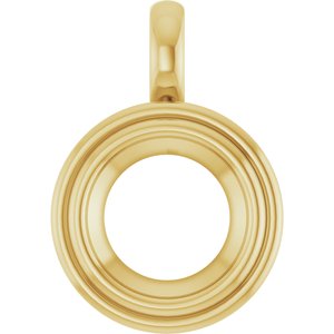 14K Yellow Gold 10 mm Round Charm/Pendant Mounting – image 2