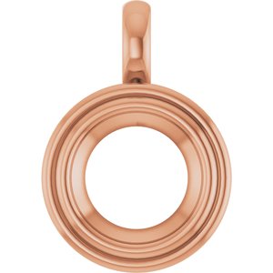 18K Rose Gold 10 mm Round Charm/Pendant Mounting – image 2