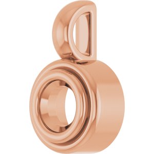 10K Rose Gold 3.8 mm Round Charm/Pendant Mounting – image 4