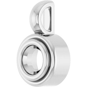 10K White Gold 3.8 mm Round Charm/Pendant Mounting – image 4