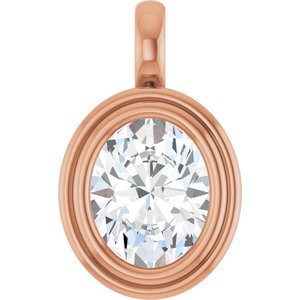 18K Rose Gold 10x8 mm Oval Charm/Pendant Mounting