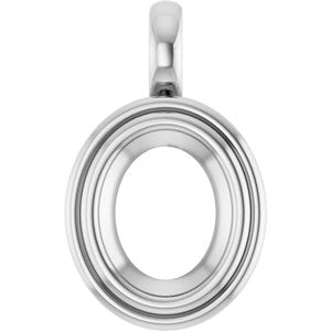14K X1 White Gold 10x8 mm Oval Charm/Pendant Mounting – image 2