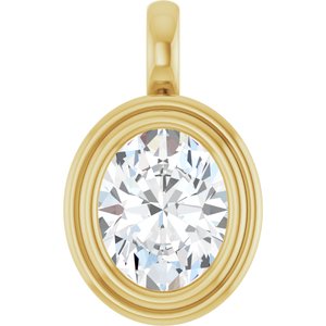 10K Yellow Gold 10x8 mm Oval Charm/Pendant Mounting