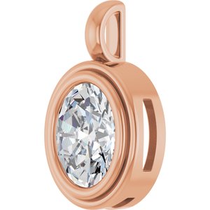 14K Rose Gold 10x8 mm Oval Charm/Pendant Mounting – image 3