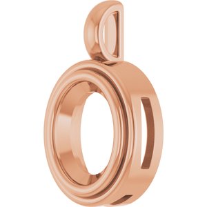 14K Rose Gold 10x8 mm Oval Charm/Pendant Mounting – image 4