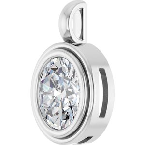10K X1 White Gold 10x8 mm Oval Charm/Pendant Mounting – image 3