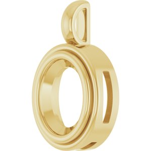 10K Yellow Gold 10x8 mm Oval Charm/Pendant Mounting – image 4