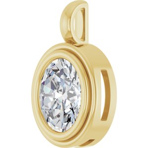 10K Yellow Gold 10x8 mm Oval Charm/Pendant Mounting – image 3