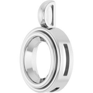 Platinum 10x8 mm Oval Charm/Pendant Mounting – image 4